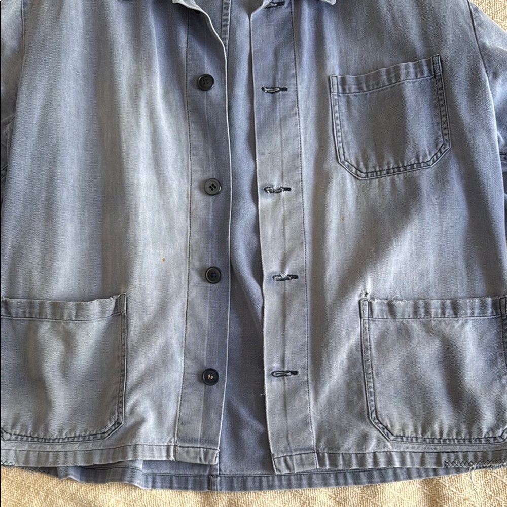 Vintage Light Blue Denim Chore Jacket, Medium - Picture 5 of 9